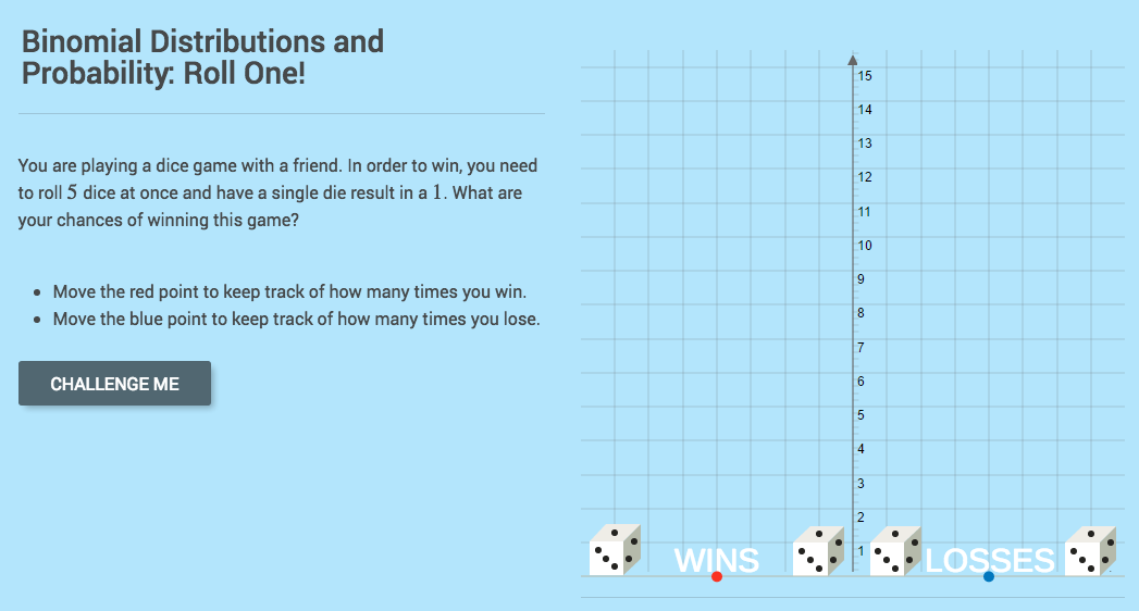 Binomial Distributions and Probability: Roll One! Interactive Binomial Distributions and Probability: Roll One! Interactive