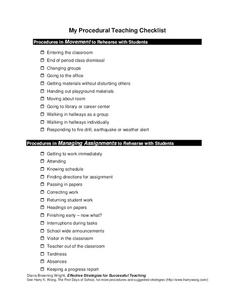 My Procedural Teaching Checklist Printables My Procedural Teaching Checklist Printables