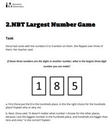 Largest Number Game Assessment Largest Number Game Assessment