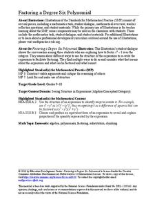 Factoring a Degree Six Polynomial Activity Factoring a Degree Six Polynomial Activity