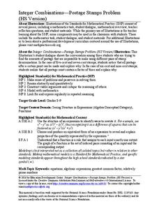 Integer Combinations—Postage Stamps Problem (HS Version) Activity Integer Combinations—Postage Stamps Problem (HS Version) Activity