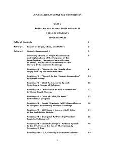 American Voices and Their Audiences Unit Plan American Voices and Their Audiences Unit Plan