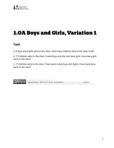 Boys and Girls, Variation 1 Assessment Boys and Girls, Variation 1 Assessment
