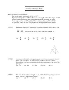 Geometry of Triangles - Week 6 Lesson Plan Geometry of Triangles - Week 6 Lesson Plan