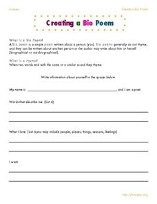 Creating a Bio Poem Handout Creating a Bio Poem Handout