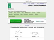 Geometry: Calculating Perimeters Worksheet Geometry: Calculating Perimeters Worksheet