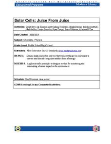 Solar Cells: Juice From Juice Lesson Plan Solar Cells: Juice From Juice Lesson Plan