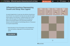 Differential Equations Representing Growth and Decay: Rice Legend Interactive Differential Equations Representing Growth and Decay: Rice Legend Interactive