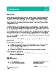 Solubility Lesson Plan Solubility Lesson Plan