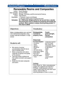 Renewable Resins and Composites Lesson Plan Renewable Resins and Composites Lesson Plan