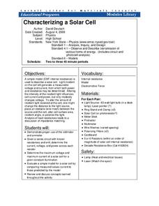 Characterizing a Solar Cell Lesson Plan Characterizing a Solar Cell Lesson Plan