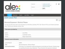 Binomial Expansion—Shortcut Please Lesson Plan Binomial Expansion—Shortcut Please Lesson Plan