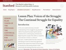 Voices of the Struggle: The Continual Struggle for Equality Lesson Plan Voices of the Struggle: The Continual Struggle for Equality Lesson Plan
