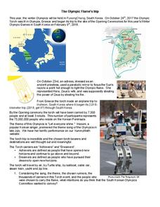 The Olympic Flame's Trip Worksheet The Olympic Flame's Trip Worksheet