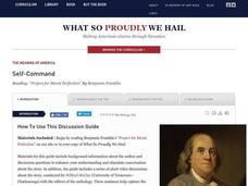 The Meaning of America: Self-Command Lesson Plan The Meaning of America: Self-Command Lesson Plan
