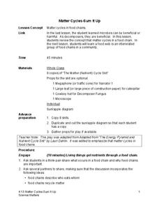 Matter Cycles — Sum It Up Lesson Plan Matter Cycles — Sum It Up Lesson Plan