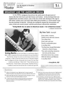 Broadway and The American Dream Activity Broadway and The American Dream Activity