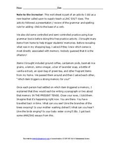 Scent-Inspired Composition Writing Scent-Inspired Composition Writing