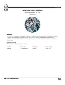 What's My Purpose In This Life? Intro To Cell Theory/Organelles Lesson Plan What's My Purpose In This Life? Intro To Cell Theory/Organelles Lesson Plan