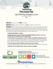 April Fool’s Day Vocabulary Lesson Lesson Plan April Fool’s Day Vocabulary Lesson Lesson Plan