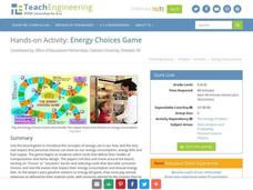 Energy Choices Game Activity Energy Choices Game Activity