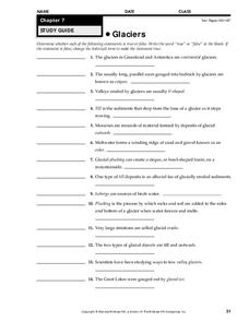 Glaciers Worksheet Glaciers Worksheet