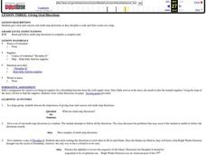 Giving Oral Directions Lesson Plan Giving Oral Directions Lesson Plan