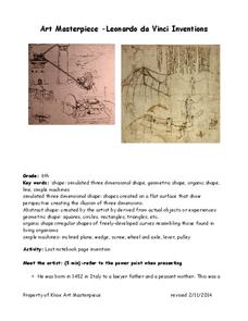 Art Masterpiece—Leonardo da Vinci Inventions Lesson Plan Art Masterpiece—Leonardo da Vinci Inventions Lesson Plan