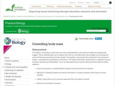 Controlling Body Mass Lesson Plan Controlling Body Mass Lesson Plan