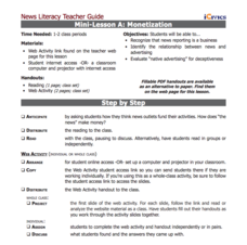 Mini Lesson A: Monetization Lesson Plan Mini Lesson A: Monetization Lesson Plan