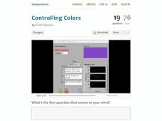 Controlling Colors Activity Controlling Colors Activity