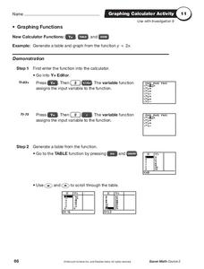 Graphing Functions Worksheet Graphing Functions Worksheet