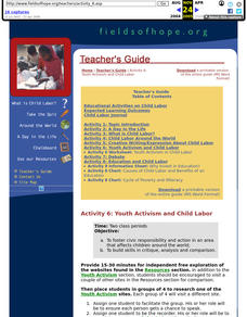 Youth Activism and Child Labor: Ethics, Work, World Cultures Lesson Plan Youth Activism and Child Labor: Ethics, Work, World Cultures Lesson Plan