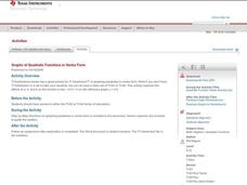 Graphing Quadratic Functions Lesson Plan Graphing Quadratic Functions Lesson Plan