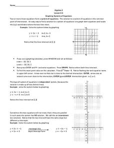 Graphing Systems of Equations Worksheet Graphing Systems of Equations Worksheet