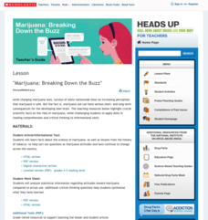 Marijuana: Breaking Down the Buzz Lesson Plan Marijuana: Breaking Down the Buzz Lesson Plan