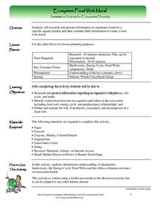 Ecosystem Food Web Mural Lesson Plan Ecosystem Food Web Mural Lesson Plan