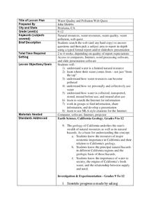Water Quality and Pollution Web Quest Lesson Plan Water Quality and Pollution Web Quest Lesson Plan