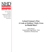 Leland Linman’s War: A Look at Soldiers’ Daily Lives in World War I Lesson Plan Leland Linman’s War: A Look at Soldiers’ Daily Lives in World War I Lesson Plan