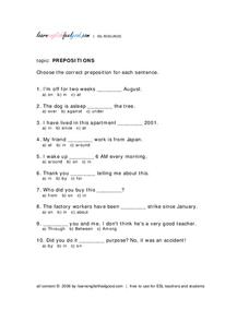 Prepositions Lesson Plan Prepositions Lesson Plan