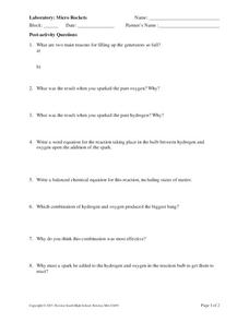 Laboratory: Micro Rockets Lesson Plan Laboratory: Micro Rockets Lesson Plan