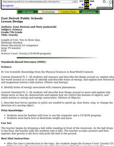 Gravity Lesson Plan Gravity Lesson Plan