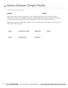 Greco-Roman Origin Myths Worksheet Greco-Roman Origin Myths Worksheet