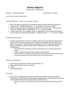 Animal Reports Lesson Plan Animal Reports Lesson Plan