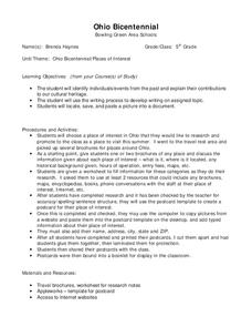 Ohio Bicentennial Lesson Plan Ohio Bicentennial Lesson Plan