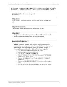 Invasive Species Jeopardy Lesson Plan Invasive Species Jeopardy Lesson Plan