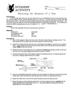 Measuring The Diameter of a Star Worksheet Measuring The Diameter of a Star Worksheet