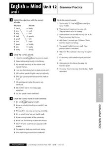 English in Mind Unit 12 Grammar Practice Lesson Plan English in Mind Unit 12 Grammar Practice Lesson Plan