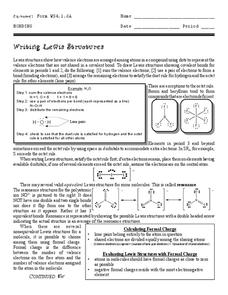 Writing Lewis Structures Worksheet Writing Lewis Structures Worksheet