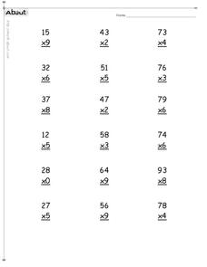Two Digit Multiplication #2 Worksheet Two Digit Multiplication #2 Worksheet